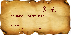Kruppa Antónia névjegykártya